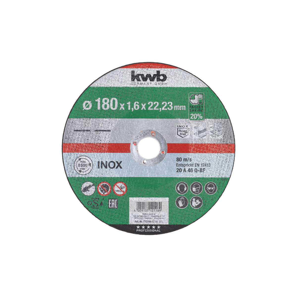 kwb  Akku Top Dünnschnitt-Trennscheibe 180 x 1,6 mm | 230x1,9 mm | 110076