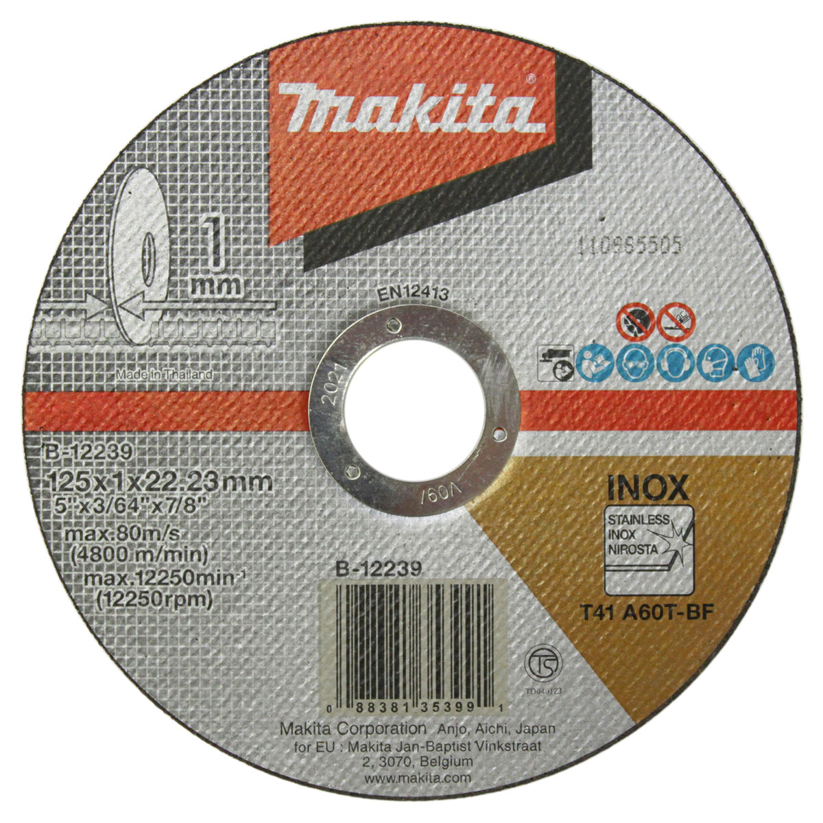 Makita Trennscheibe Inox 10 Durchmesser 125 mm | 110244