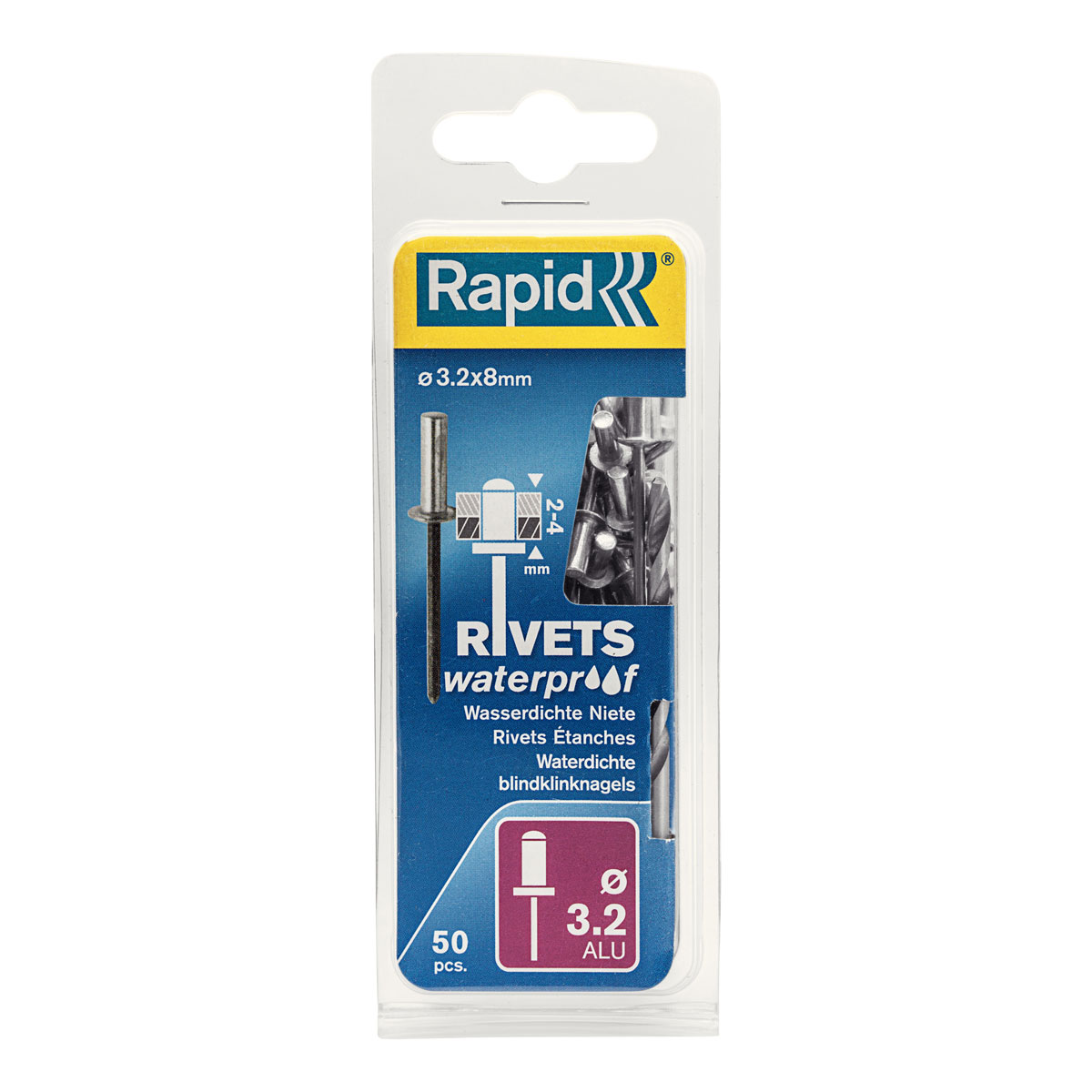 Rapid Blindnieten wasserdicht 3,2 x 8 mm 50 Stück | 3,2 | 8 | 110797