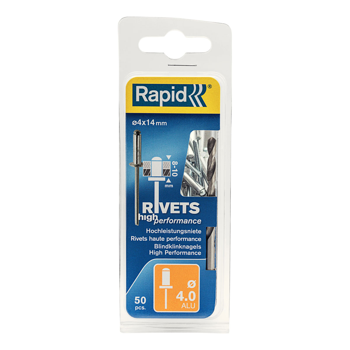 Rapid Blindnieten 4 x 14 mm 50 Stück Flachkopf | 4 | 14 | 110822