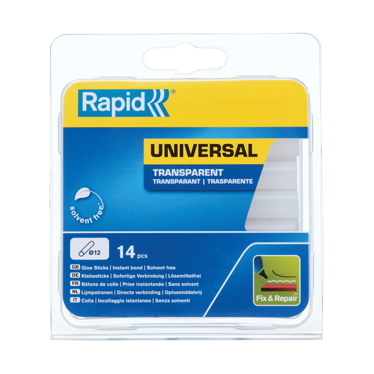 Rapid Heißklebesticks transparent 1,2 x 9,4 cm 14 Stück | transparent | 1,2x9,4 cm | 14 | 110878