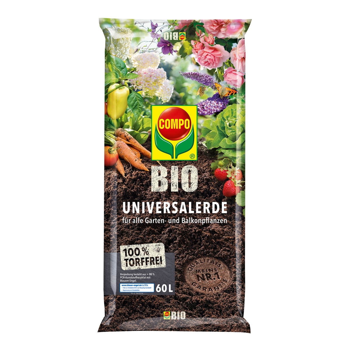 Compo Bio Hochbeet- und Gewächshauserde torffrei 60 L | 111693