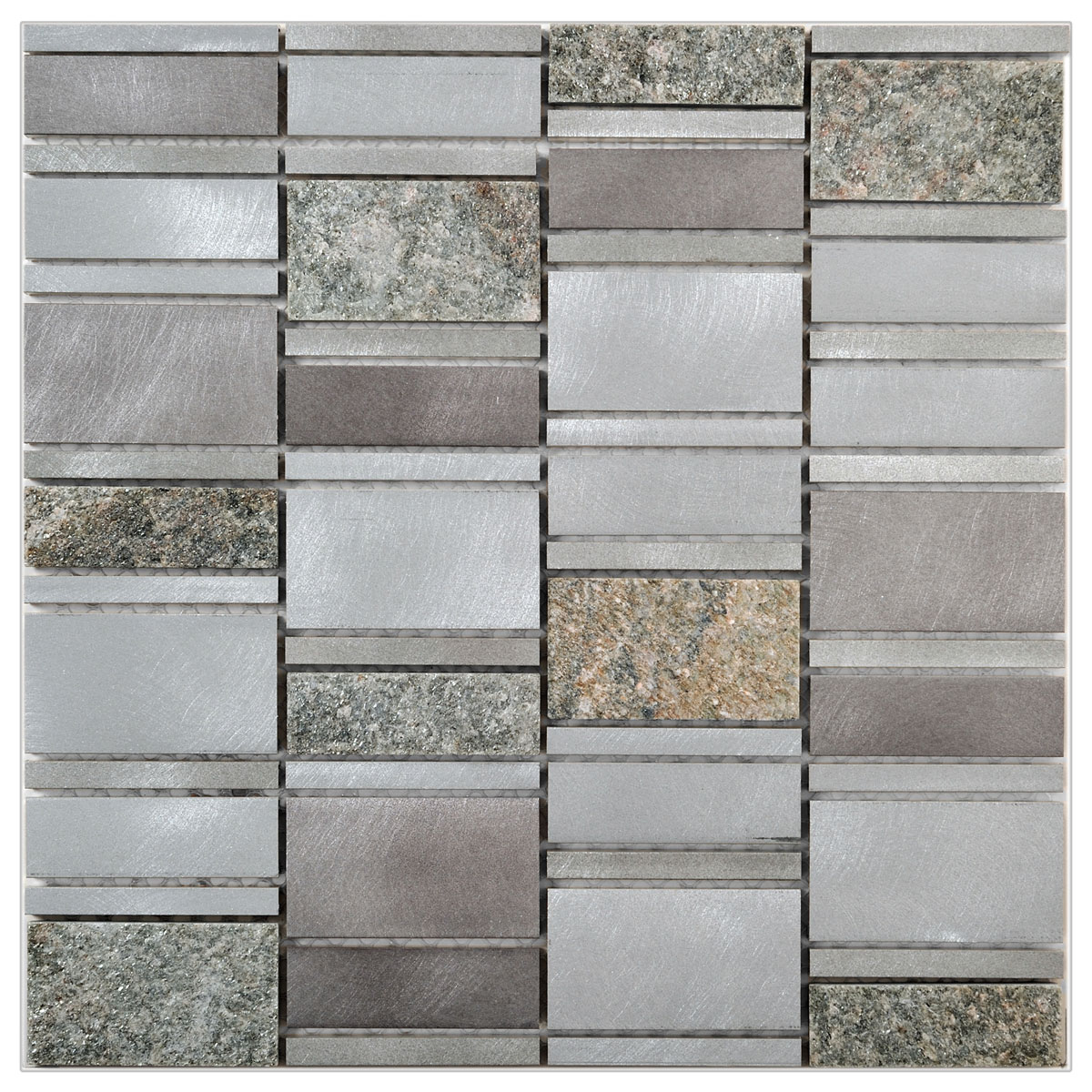 Alumosaik Alu/Quarzit Grey 29,6 x 30 cm | 132365
