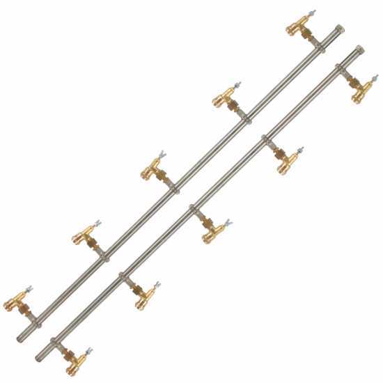 2 Spritzbalken aus Edelstahl Flu00fcgelmutter aus Messing, 5+5 Du00fcsen