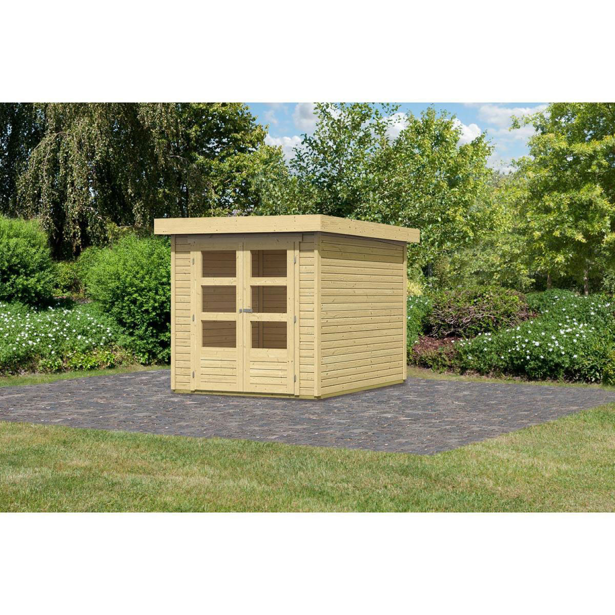Karibu Gartenhaus Askola naturbelassen 213 x 217 x 218 cm | 213x217x218 | 205189 – Bild 3