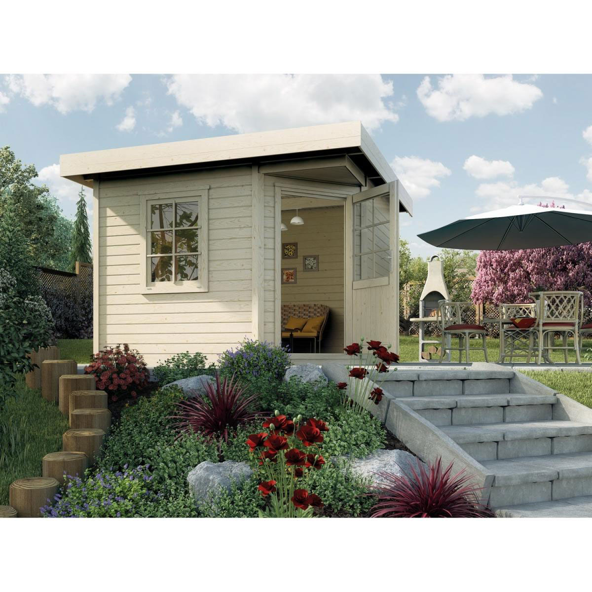 Weka Designhaus 213 5-Eck 278 x 278 x 237 cm braun | 278x278x237 | braun | 208060