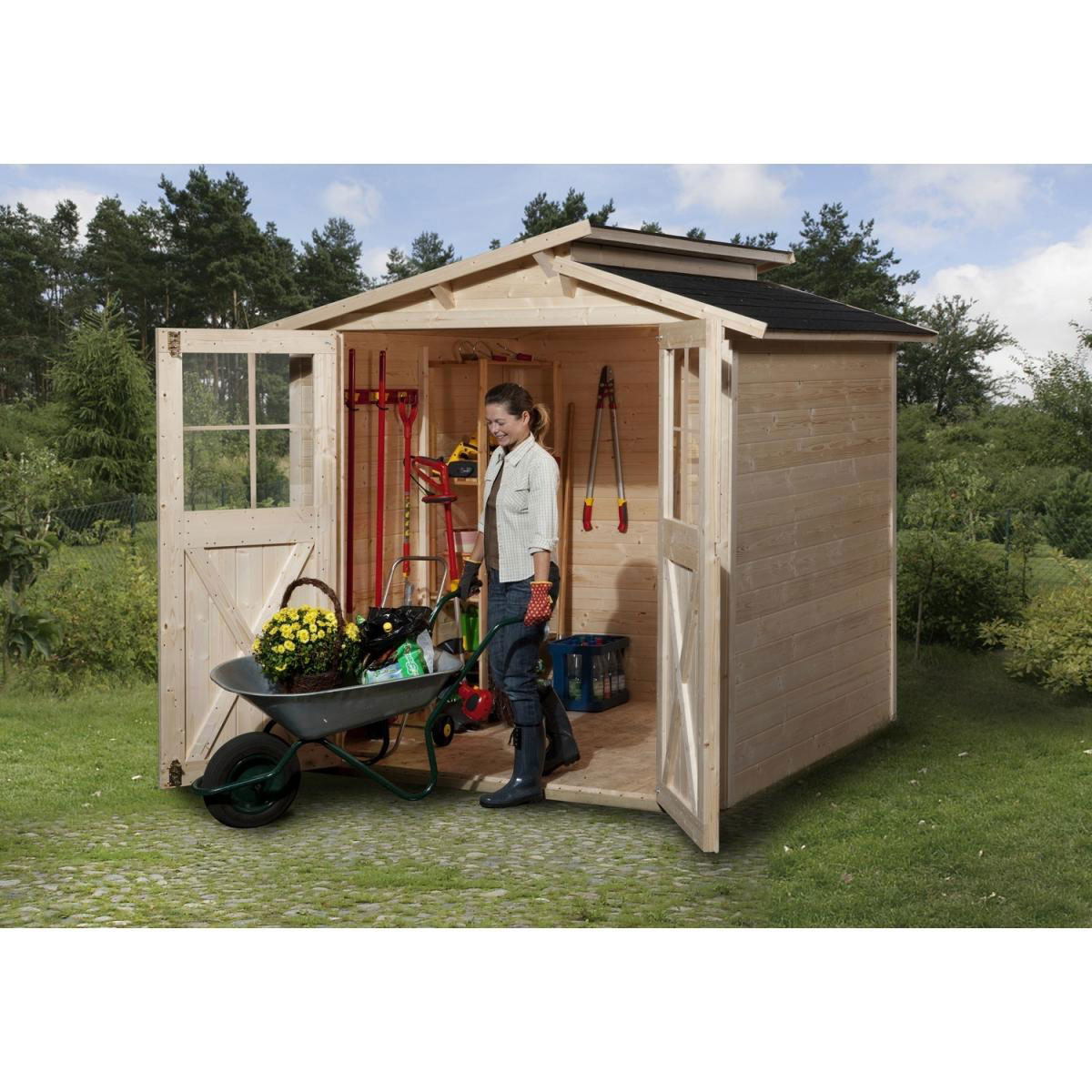 Weka Gartenhaus 323 Größe 1 225 x 171 x 221 cm | 225x171x221 | 208120