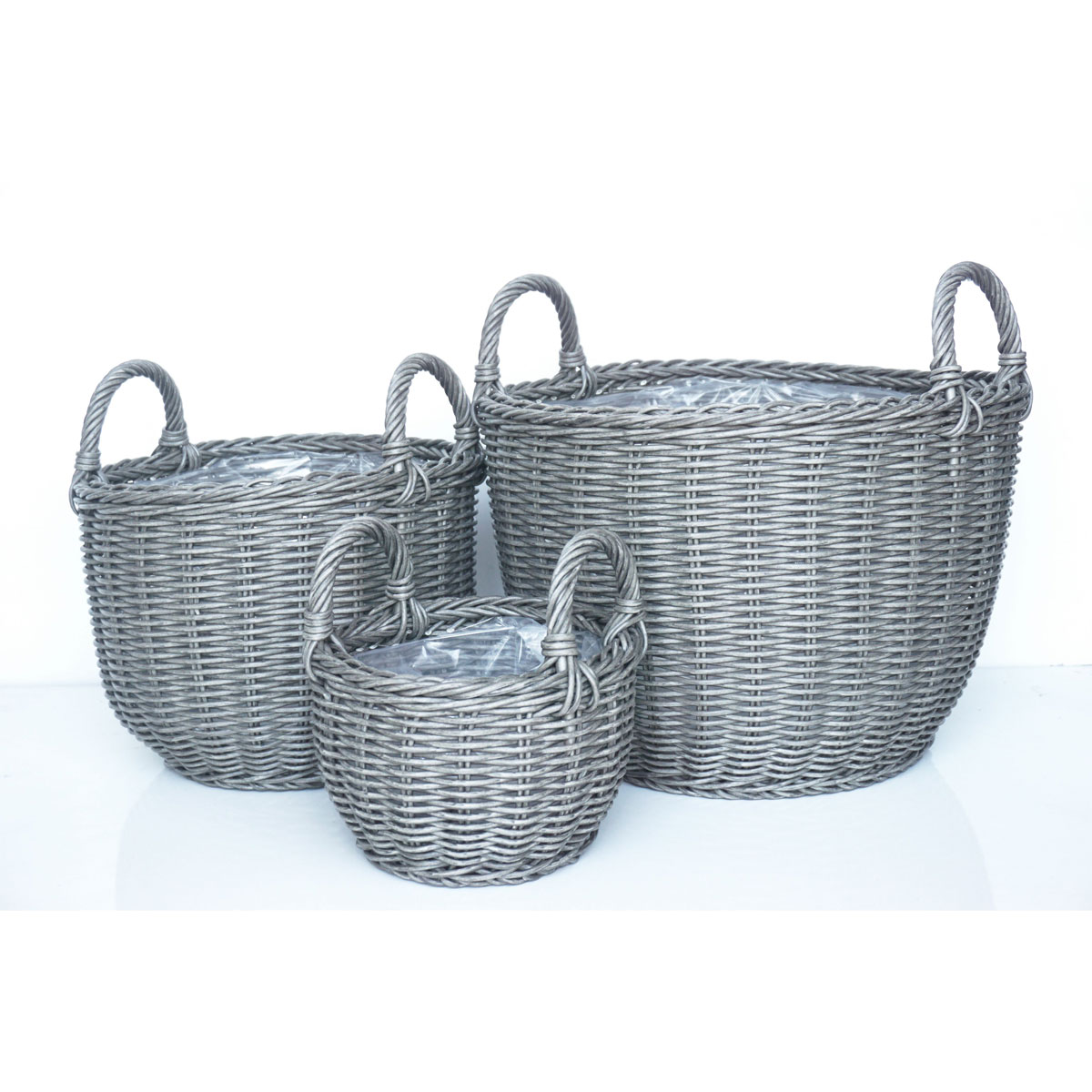 Haveson Pflanzkorb Salix L Durchmesser 40 x 37 cm dunkelgrau | Ø40x37 | 208260 – Bild 3