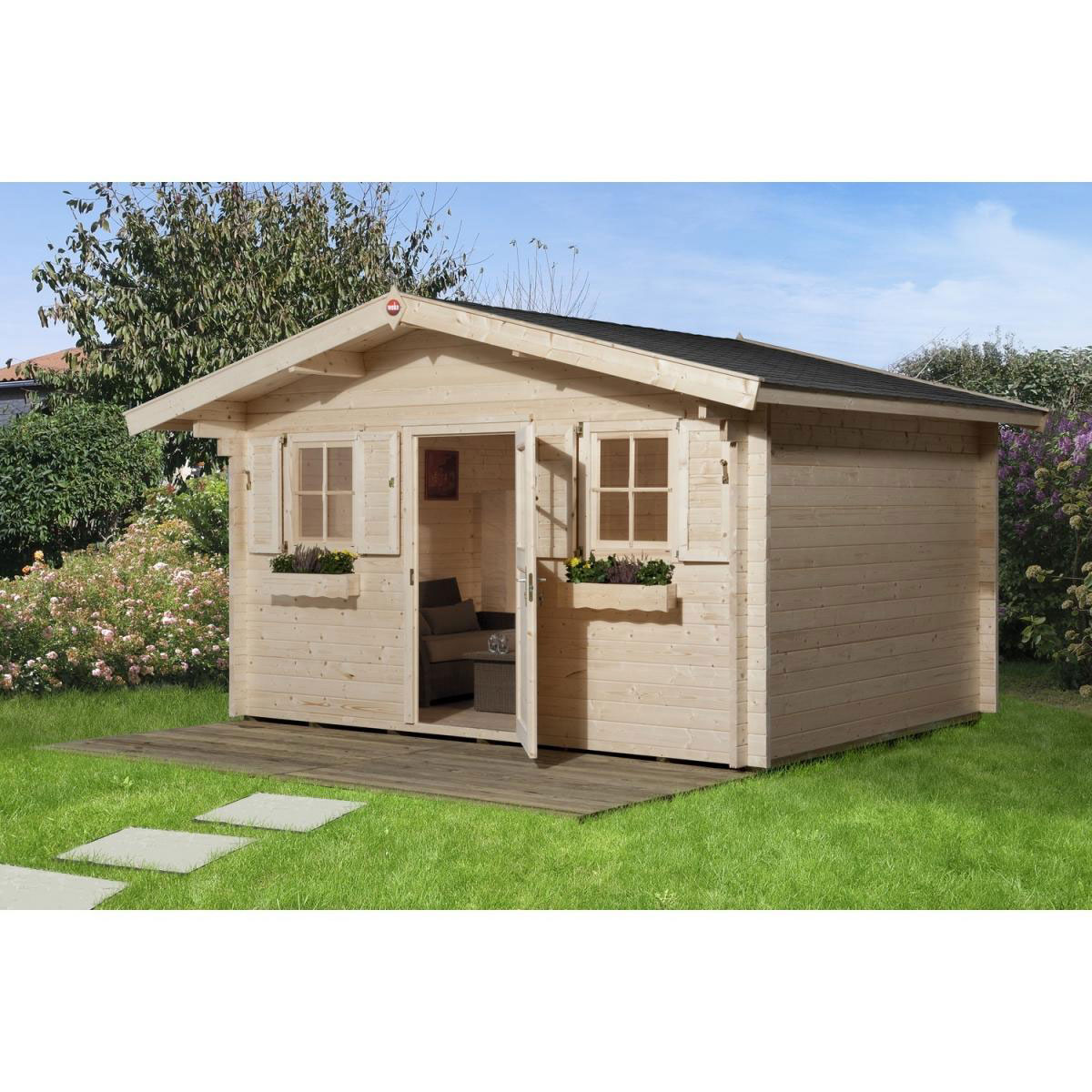 Weka Gartenhaus 135 Größe 1/2 460 x 370 x 262 cm | 460x370x262 | 208273