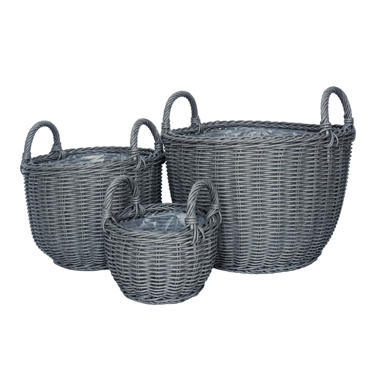 Haveson Pflanzkorb Salix S dunklegrau Durchmesser 20 x 21 cm | Ø20x21 | 208283