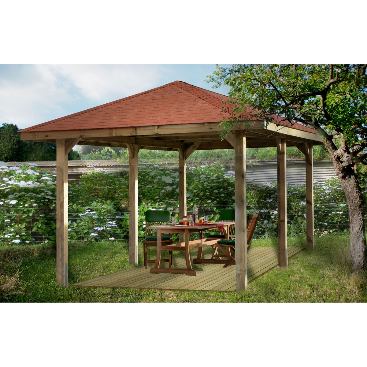 Weka Gartenoase 651 D 584 x 333 x 291 cm Dachschindeln | 584x333x291 | 208341