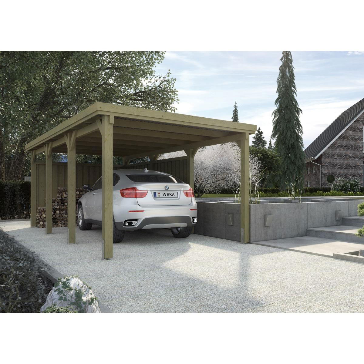 Weka Flachdach-Einzelcarport 617 270 x 576 cm | 208351