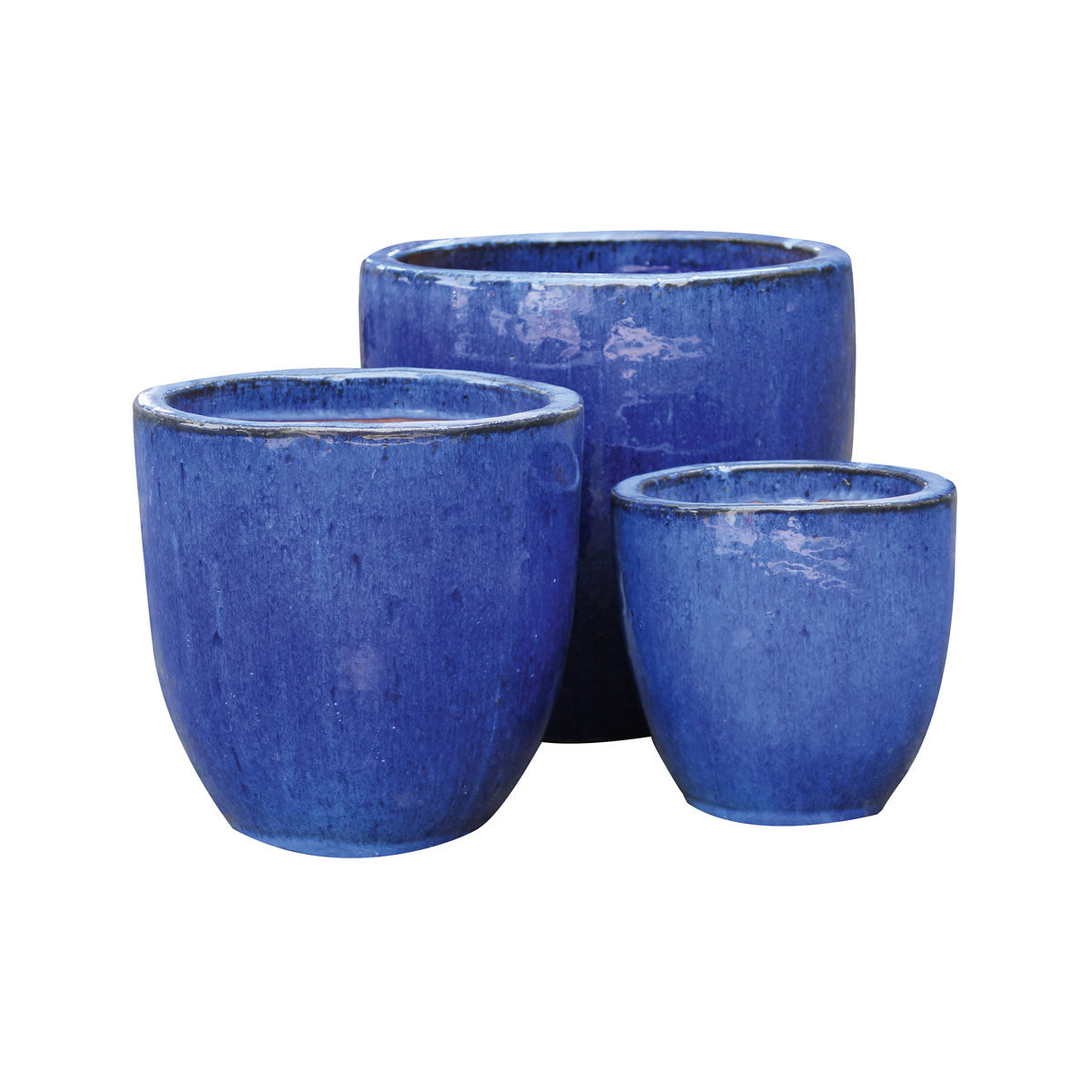 Haveson Pflanztopf Bern blau glasiert Durchmesser 25 x 25 cm | Ø25x25 | 212365