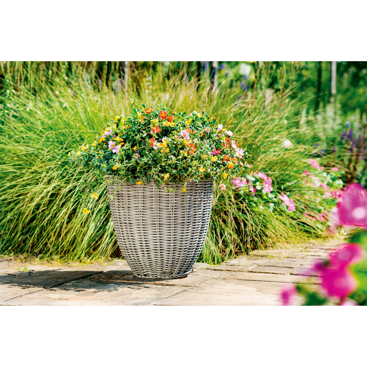 Haveson Topf Polyweide hoch grau Durchmesser 36 x 35 cm | Ø36x35 | 220584