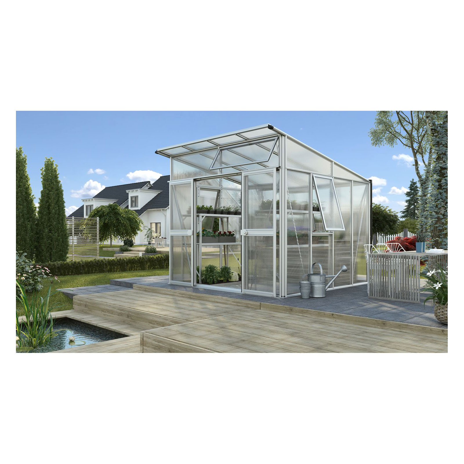 Vitavia Gewächshaus Aura 7800 7,8m² 10 mm Hohlkammerplatten silber | silber | 7,8 | Hohlkammerplatten | 10 | 229910