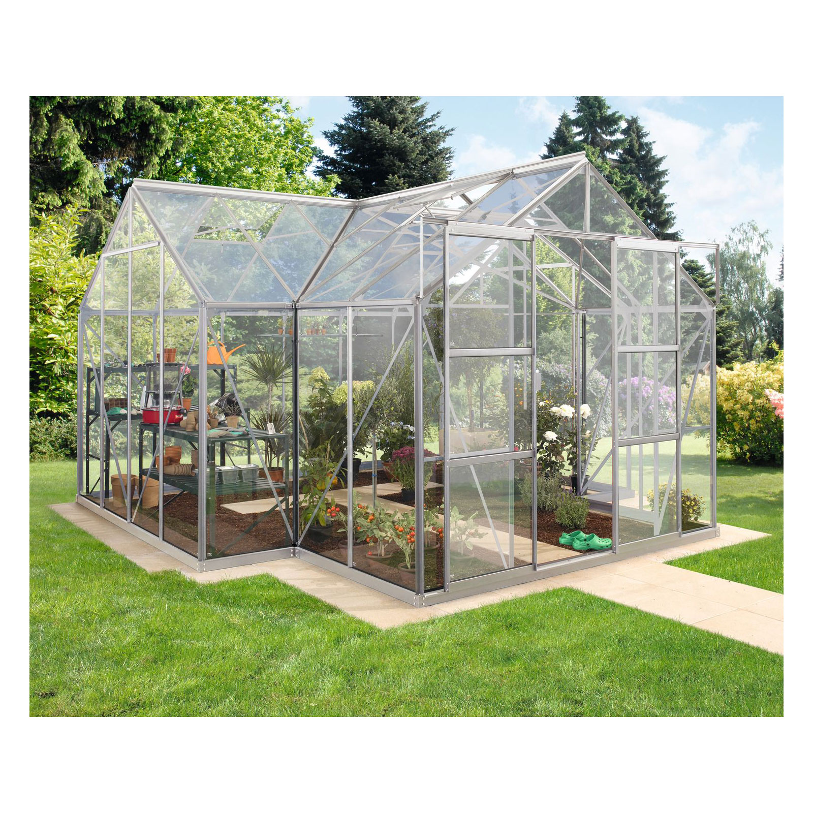 Vitavia Gewächshaus Sirona 13m² 3 mm silber | silber | 229995