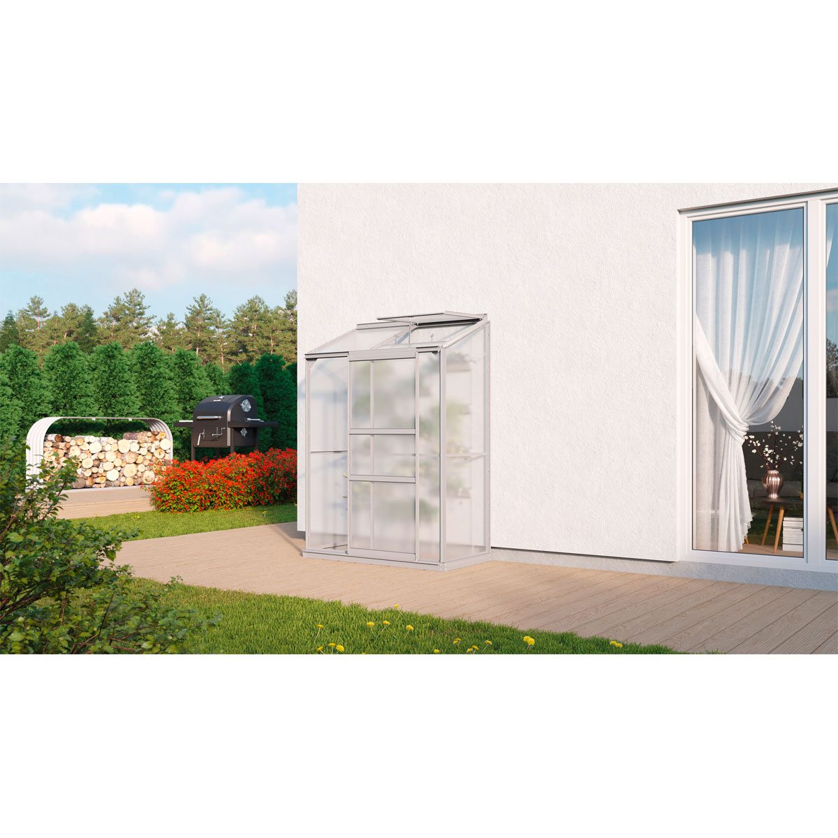 Vitavia Gewächshaus Styx 900 0,9m² 4 mm Hohlkammerplatten silber | silber | 0,9 | Hohlkammerplatten | 230007 – Bild 3