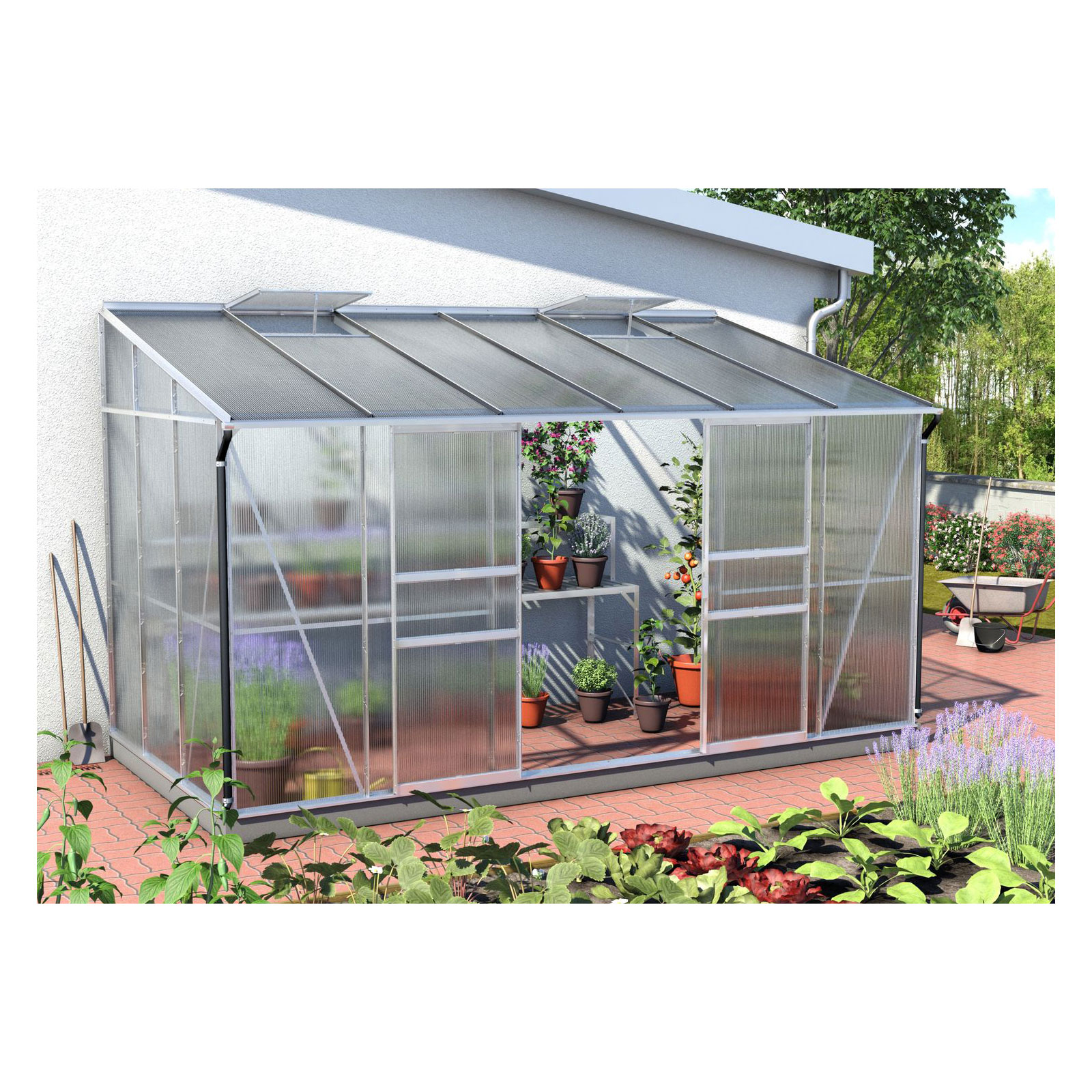 Vitavia Gewächshaus Osiris 7800 7,8m² 6 mm Hohlkammerplatten silber | silber | 7,8 | Hohlkammerplatten | 6 | 230020