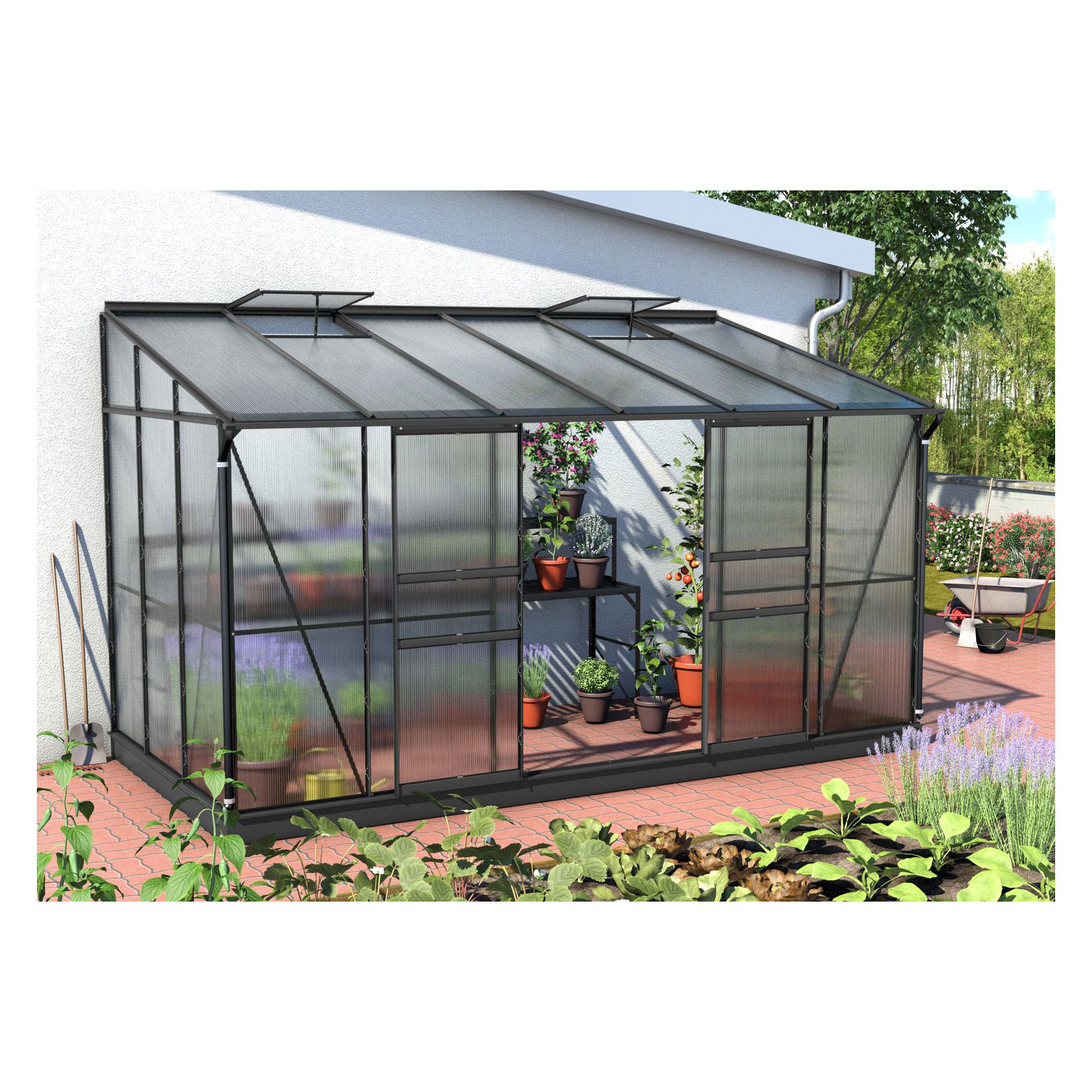 Vitavia Gewächshaus Osiris 7800 7,8m² 3 mm Einscheibensicherheitsglas silber | silber | 7,8 | Einscheibensicherheitsglas | 3 | 230025