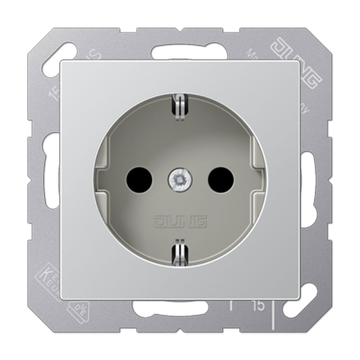 Jung SCHUKO-Steckdose AS 500 Kindersicherung aluminiumfarben | aluminium | 234533