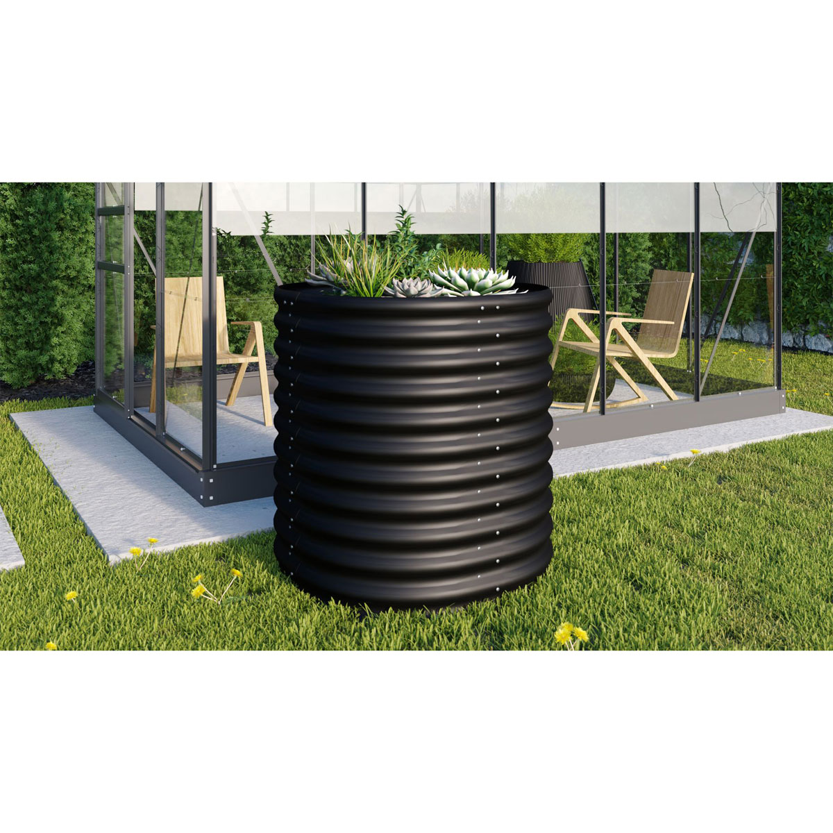 Vitavia Hochbeet Terra 858 rund schwarz | rund | 239653