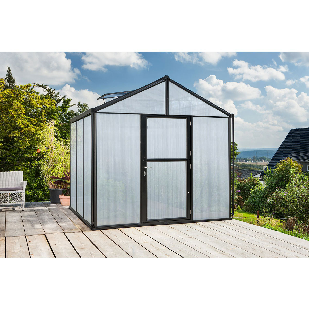 Vitavia Gewächshaus Zeus 6200 6,2m² 16 mm HKP schwarz | schwarz | 6,2 | 239660