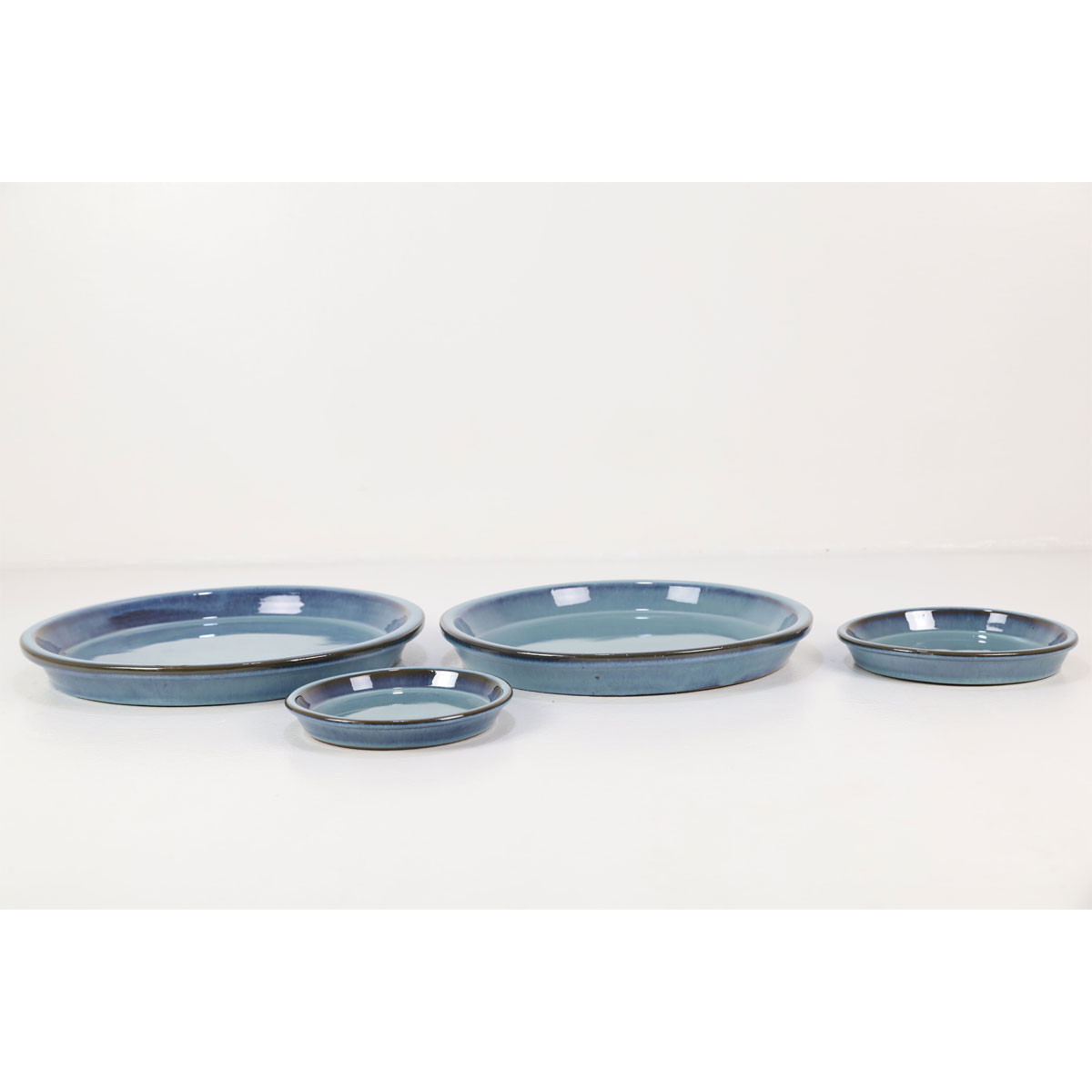 Haveson Untersetzer Feine Rille Durchmesser 19 cm türkis glasiert | Ø19 | 244836