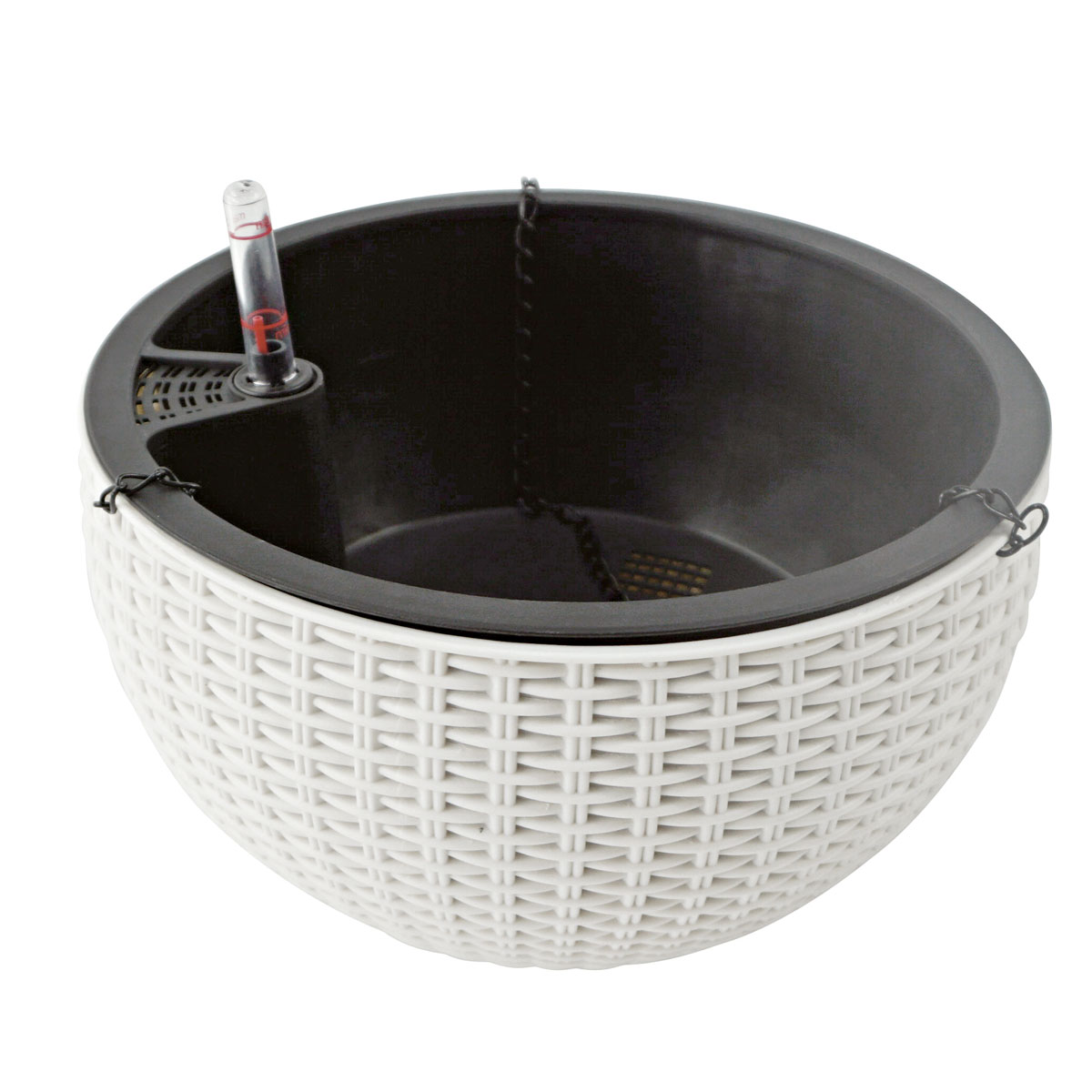 Haveson Ampel Modern Trend mit Bewässerung Durchmesser 26 x 16 cm weiß | weiß | Ø26x16 | 244873