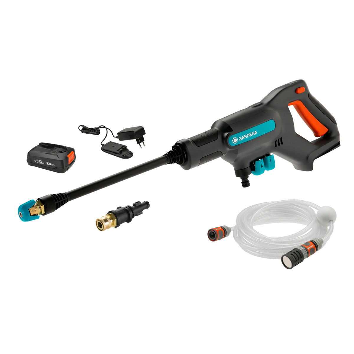 Gardena  Akku-Mitteldruckreiniger-Set AquaClean 24/18 V P4A 5-teilig | Ready-To-Use Variante | 245996