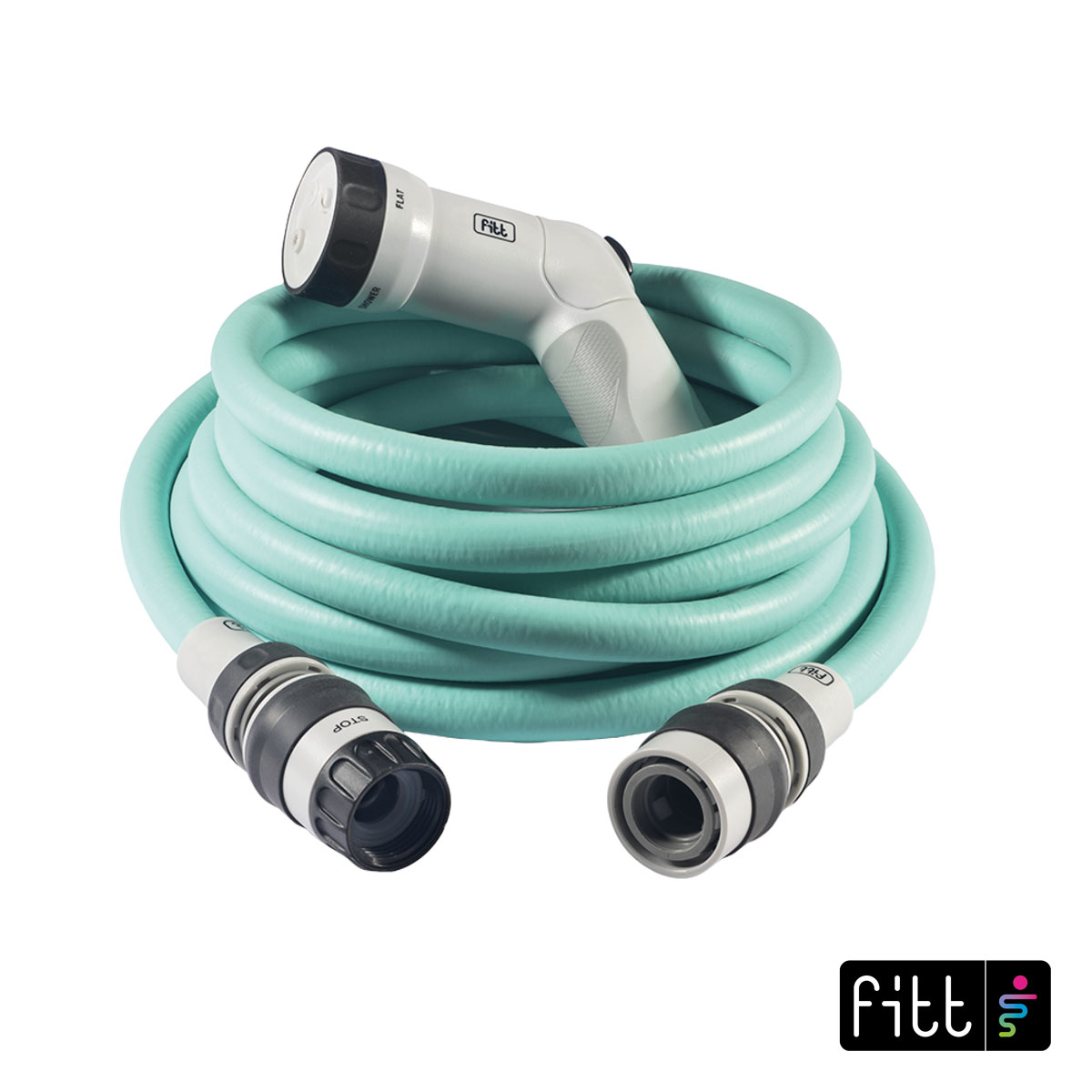 Gartenschlauch ausziehbar kompakt leicht und sofort einsatzbereit 15 m mit Multifunktions-Pistole | aquamarine | 249667