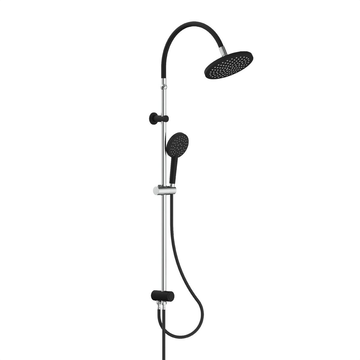 Schütte Überkopf-Brauseset Matao Rain chrom/Schwarz matt | 262769