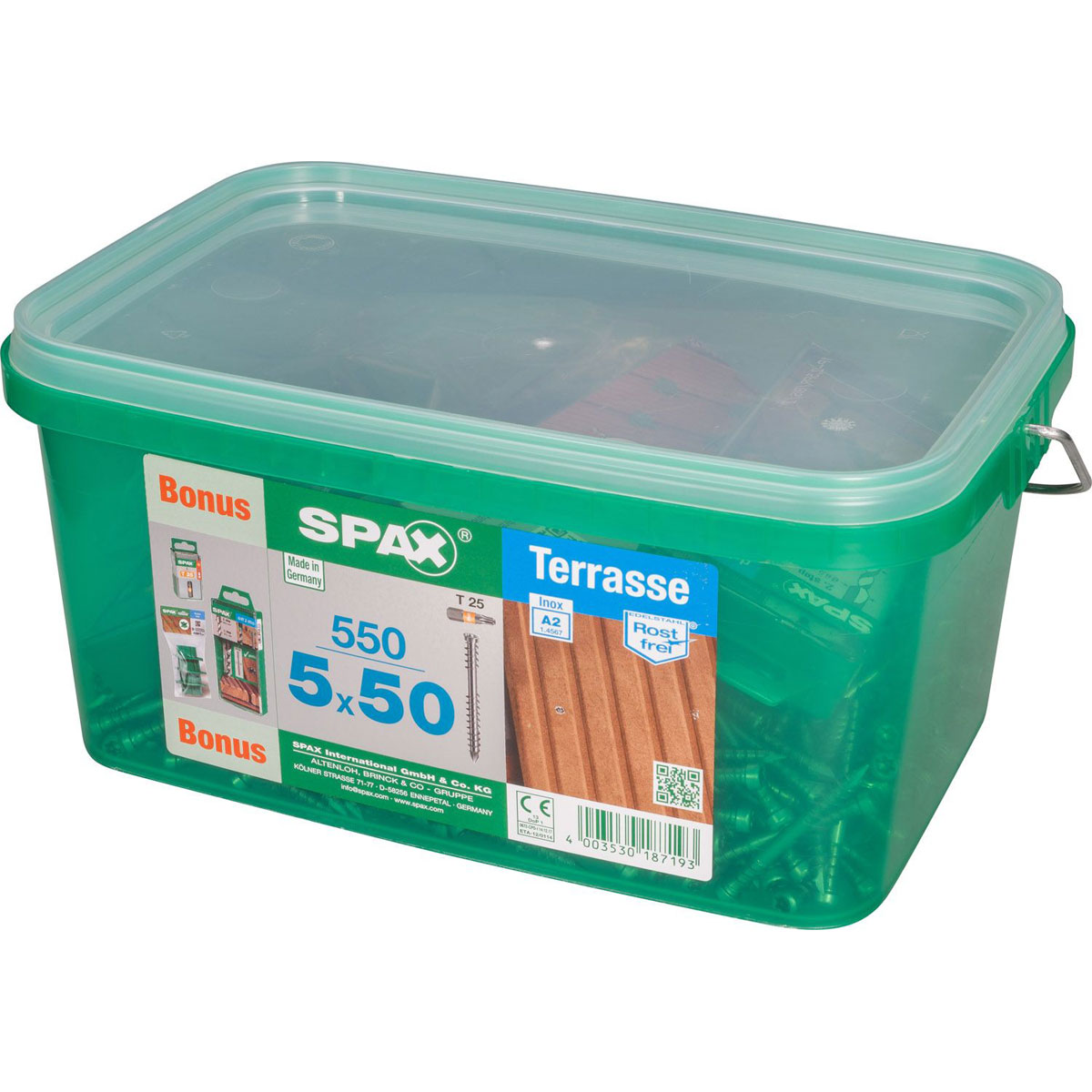 Spax Terrassenschraube Bonus-Set Zylinderkopf 5 x 50 mm 550 Stück | 50 | 265254 – Bild 3