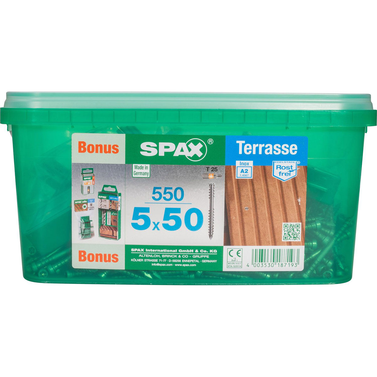 Spax Terrassenschraube Bonus-Set Zylinderkopf 5 x 50 mm 550 Stück | 50 | 265254 – Bild 4