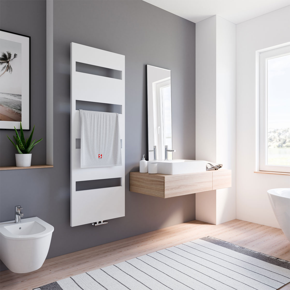 Schulte ExpressPlus Design-Heizkoerper Turin alpinweiss 1703 x 605 x 85-95 mm 620 Watt | 271478