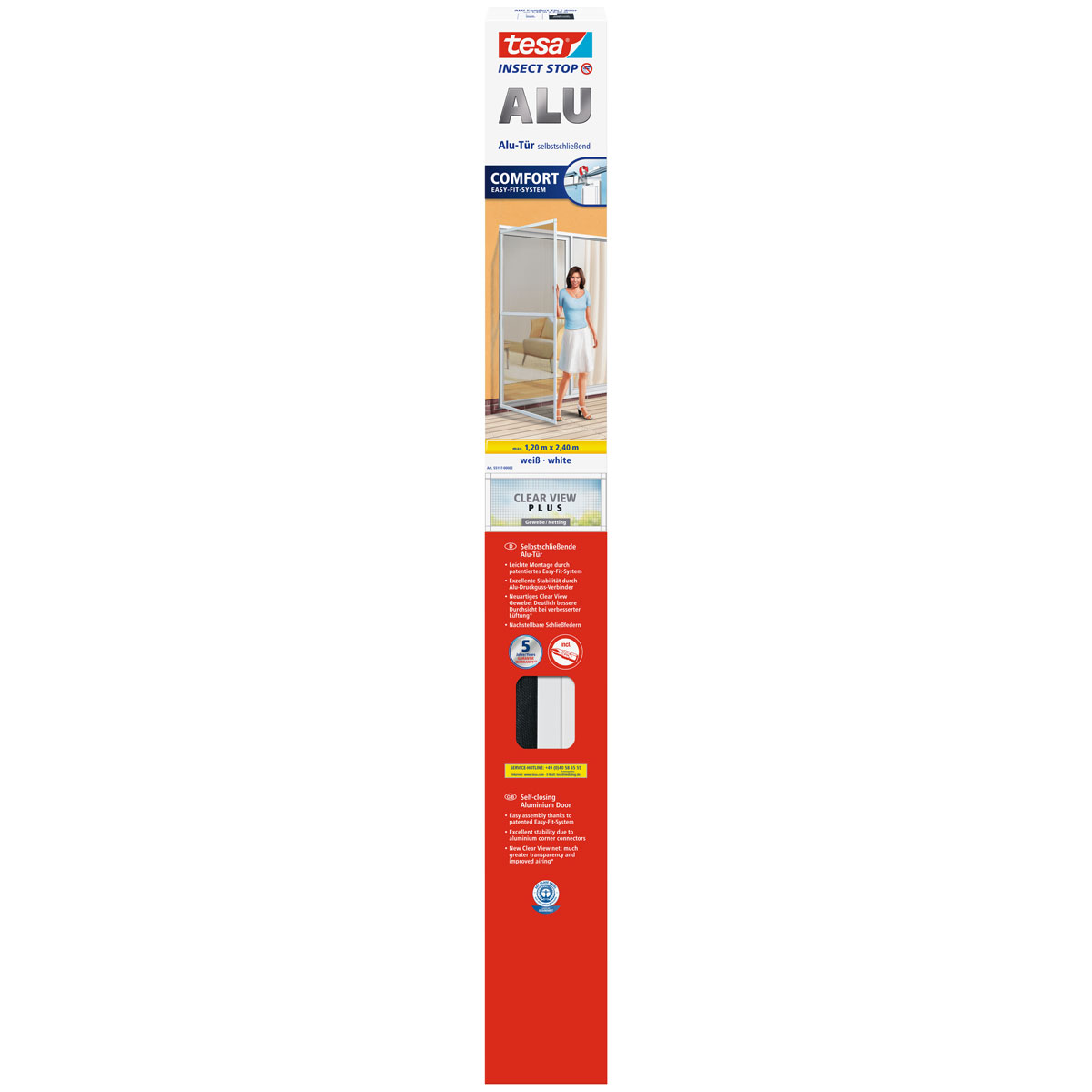 Tesa Fliegengitter ALU Comfort Tür XL weiß 1,20m x 2,10m | 290393