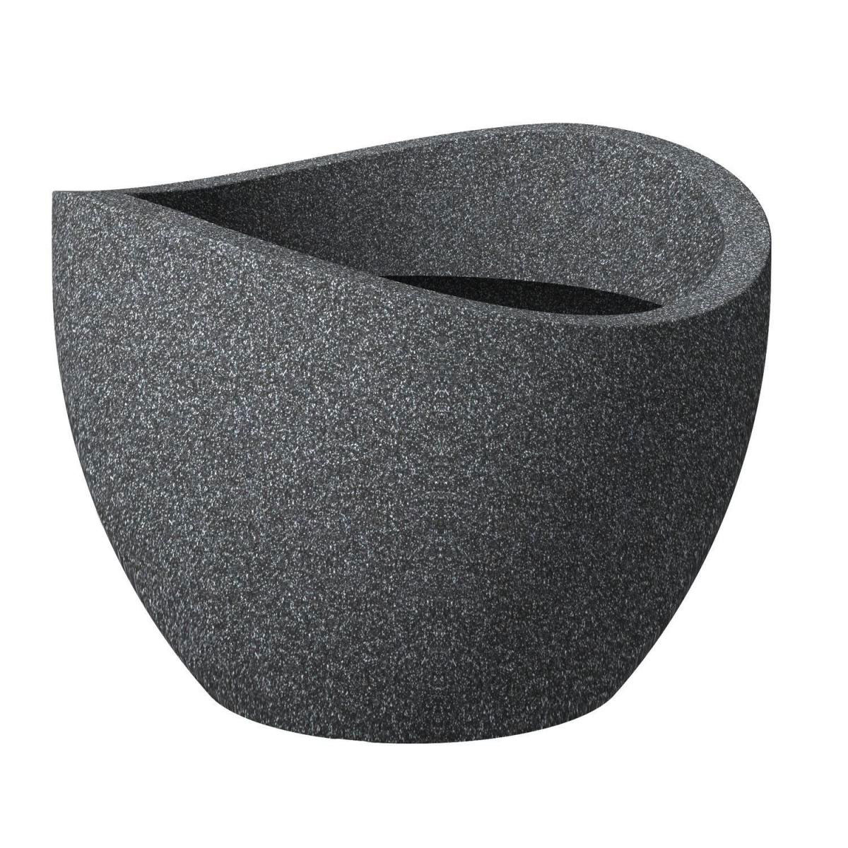 Scheurich Pflanzkübel Wave Globe schwarz-granit 30 x 22 cm | 30x22 | 429709