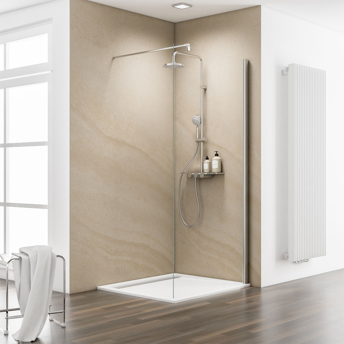 Schulte Walk In Duschwand MasterClass M6 Chromoptik ESG Fixil 80 cm fixil 500 klar hell | 80 | 800 | klar, hell | fixil (500) | 505227