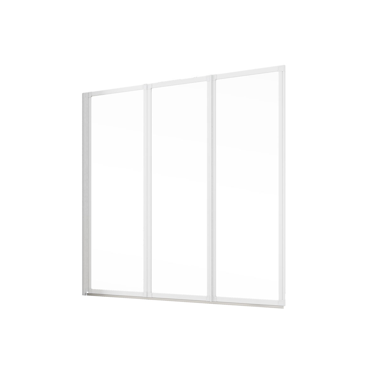 Schulte Badewannenfaltwand Alu Natur 121 x 127 x 121 cm ESG hell klar | 505282