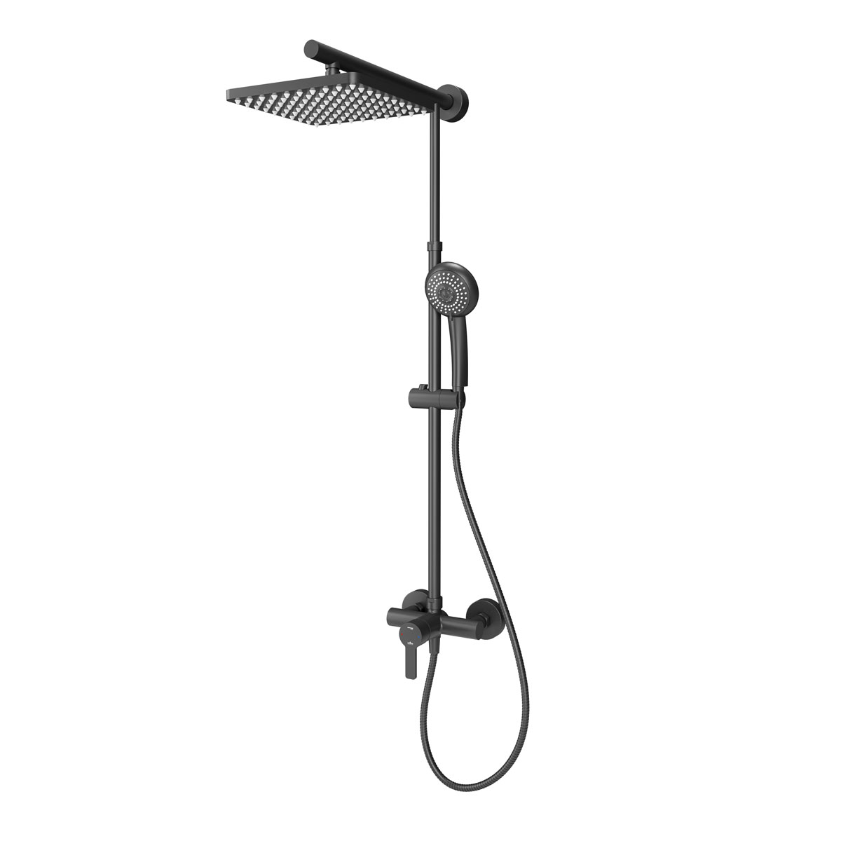 Schulte DuschMaster Rain Black Style mit Einhebelmischer eckig mattschwarz | 506905