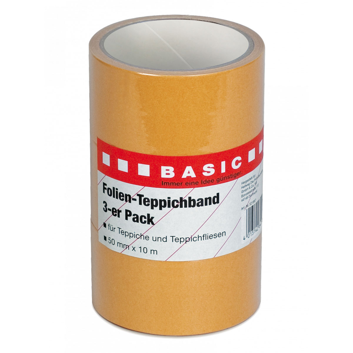 Basic Teppichband Folie 3er Pack 10m x 50 mm | 521867