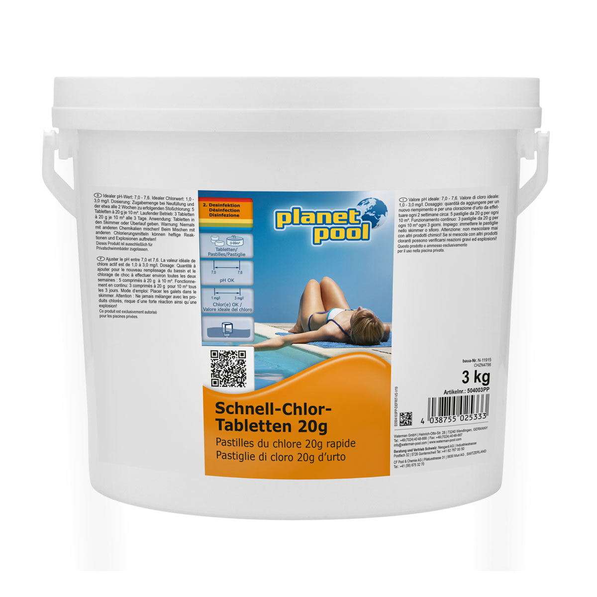 Schnell-Chlortabletten 20 g 3 kg | 525909