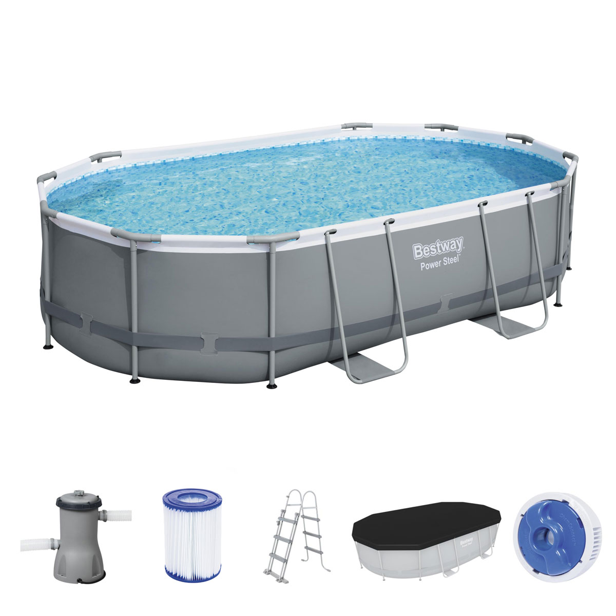 Bestway Frame Pool Komplett-Set oval 488 x 305 x 107 cm | 526441 – Bild 3