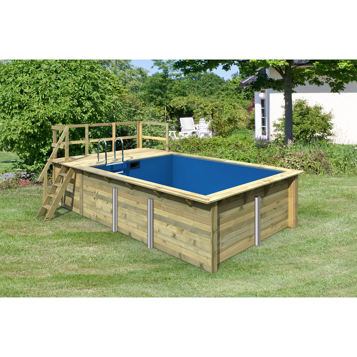 Karibu Pool Größe 2 44 mm inkl Terrasse | 1 Terrasse | 527027