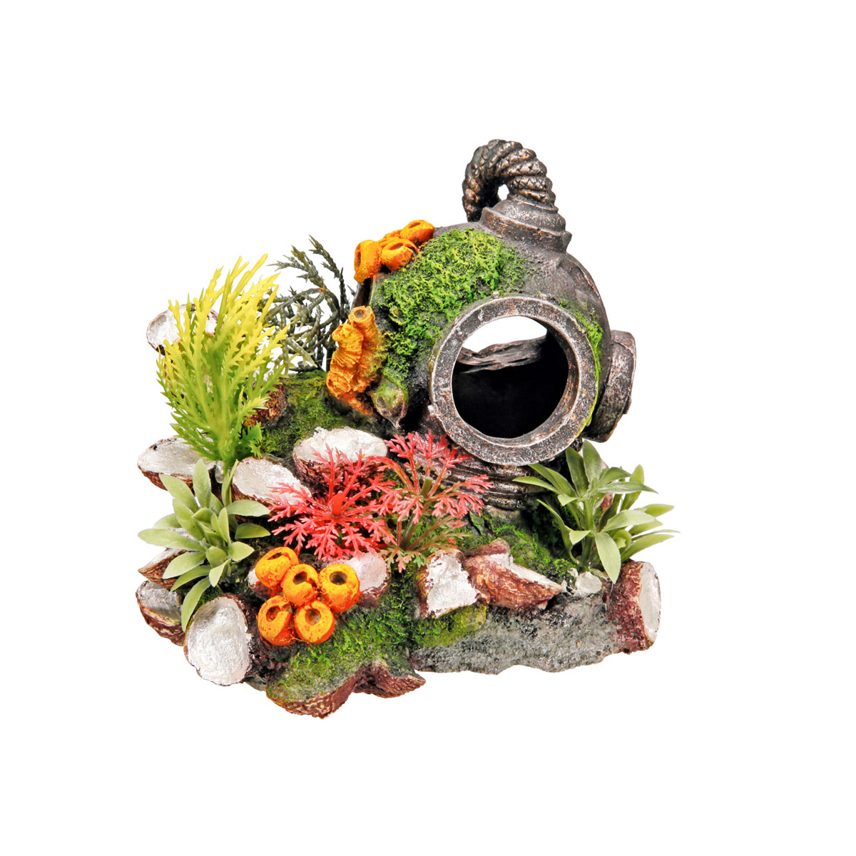Nobby Aqua Ornaments Helm mit Pflanzen 13,5 x 11 x 12 cm | 529035