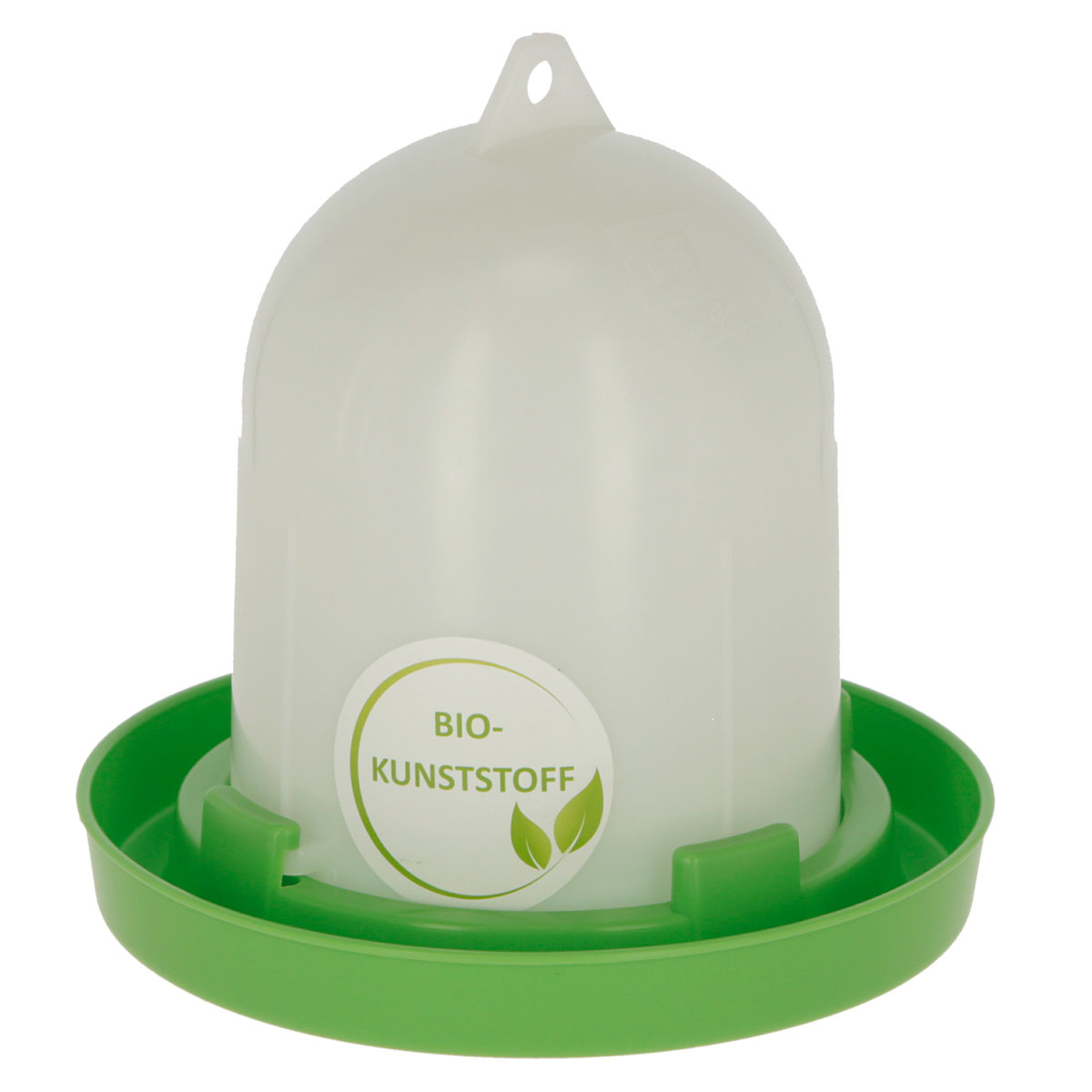 Bio-Kunststofftränke 1,5 L weiß-grün | 529134