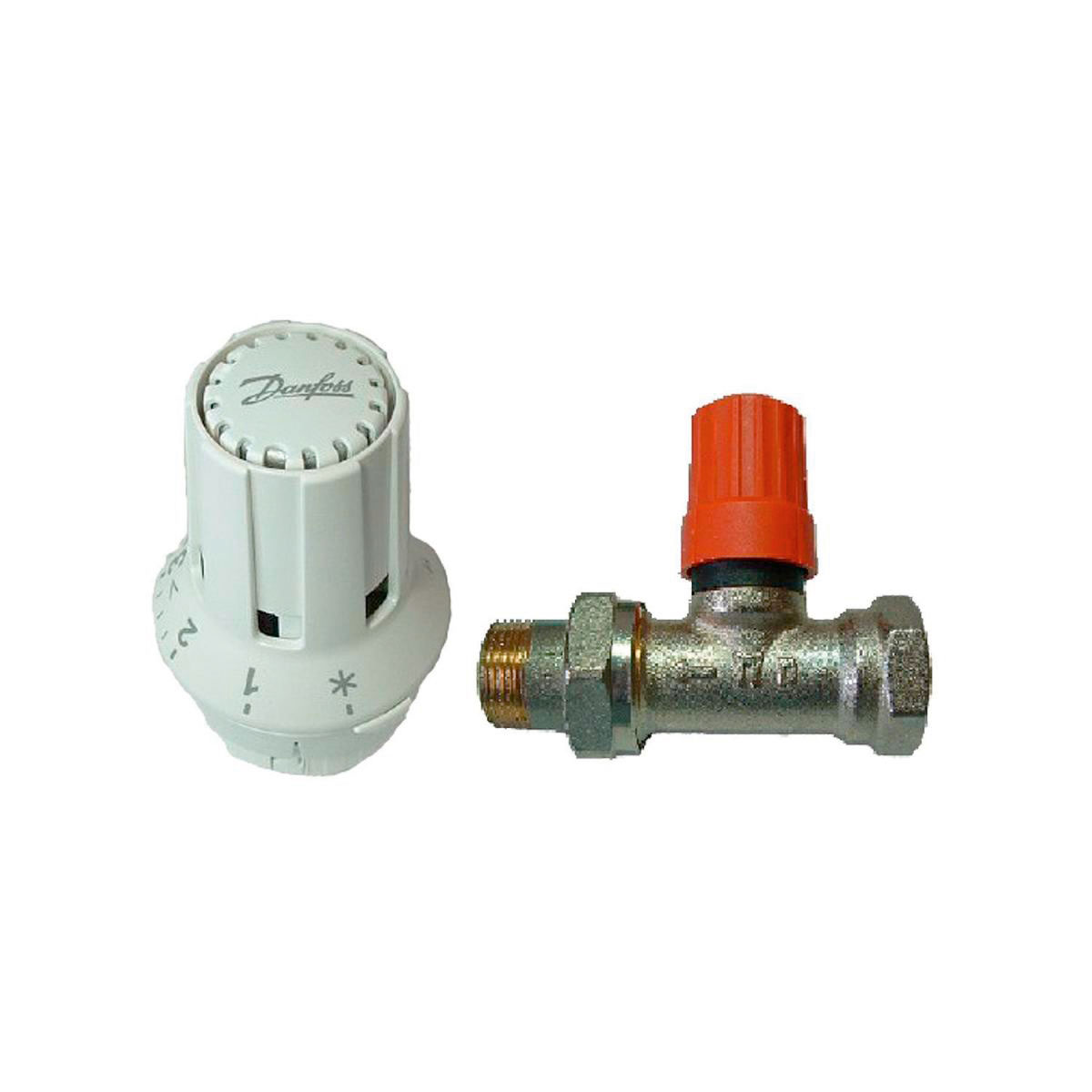 Danfoss Thermostatventil 1/2" Durchgang und Kopf Set | 557244