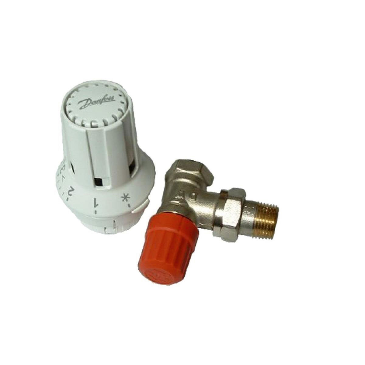 Danfoss Thermostatventil 1/2" Eck und Kopf Set | 557245