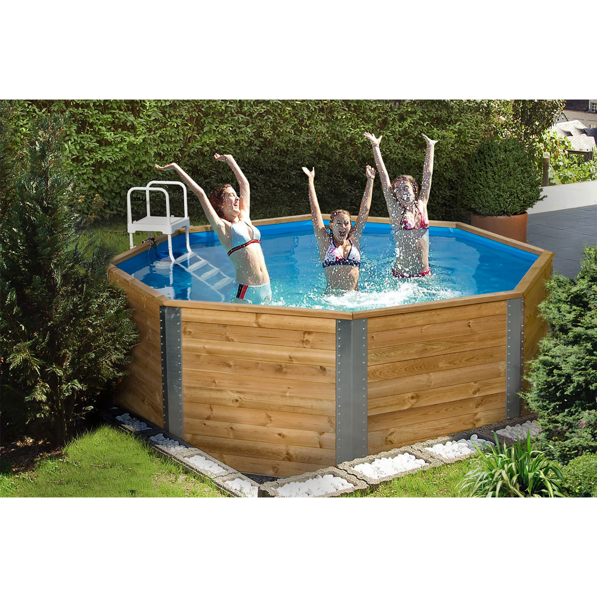 Weka Massivholzpool 310 x 310 cm inkl Leiter und Filter | 786060