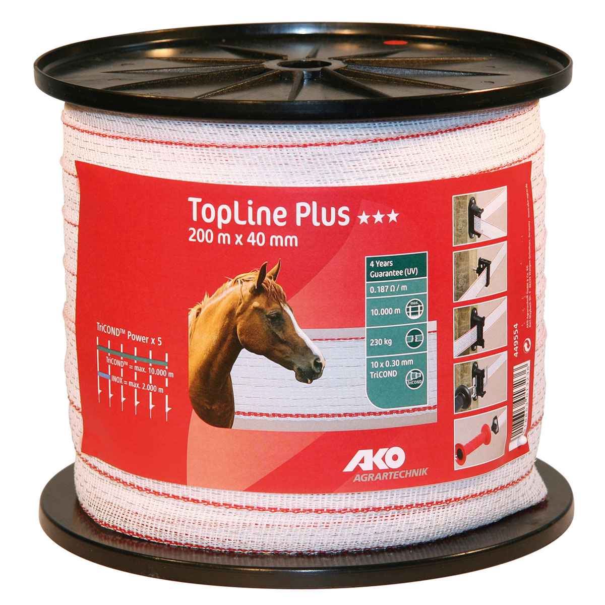Weidezaunband TopLine Plus 200 m 40 mm weiß-rot | 788900 – Bild 3
