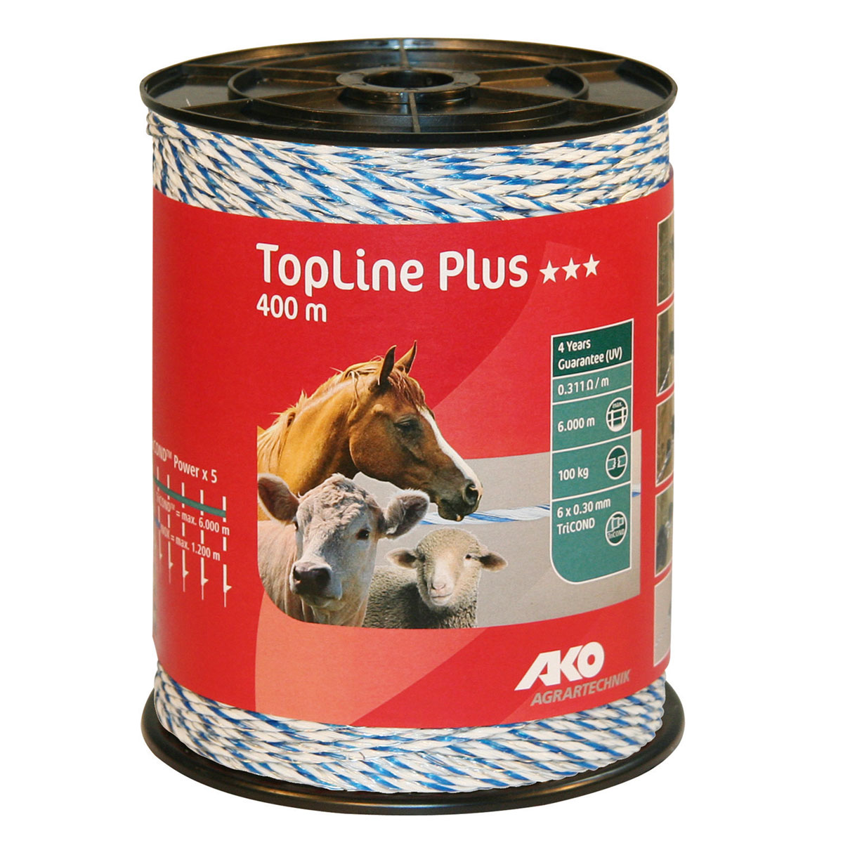 Weidezaunlitze TopLine Plus 400 m weiß-blau 400 Stück | weiß-blau | 789472 – Bild 3